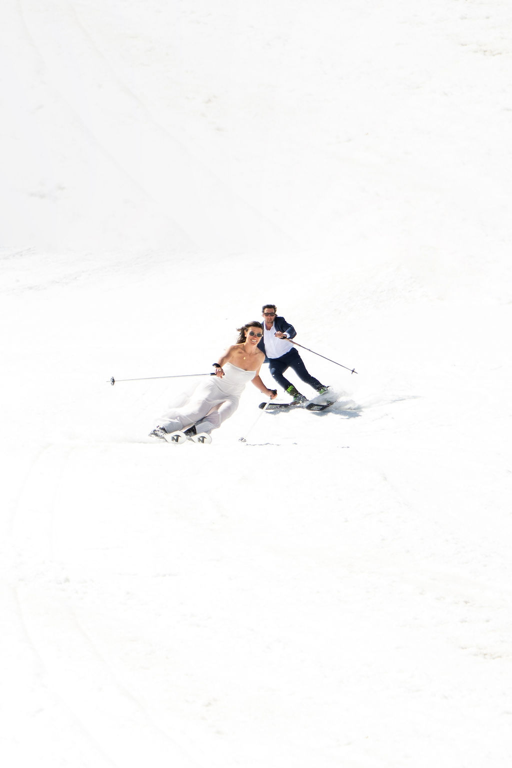 Bliss and Jake skiing